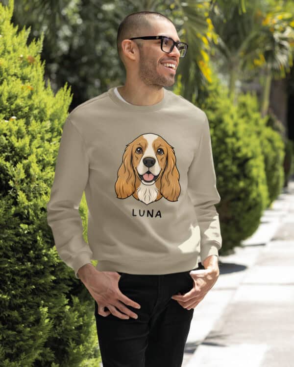 TL SWE SIM 1508 (9) Bluza bez kaptura <br>Cocker Spaniel Personalizowana Pupil Pies