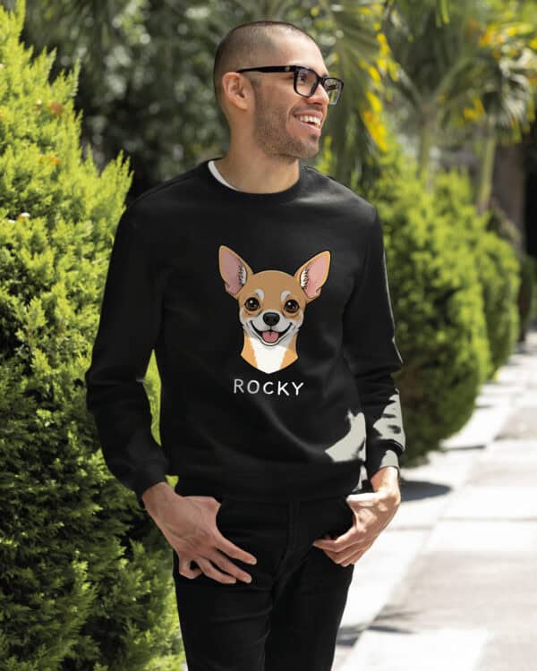 TL SWE SIM 1509 (12) Bluza bez kaptura <br>Chihuahua Personalizowana Pupil Pies