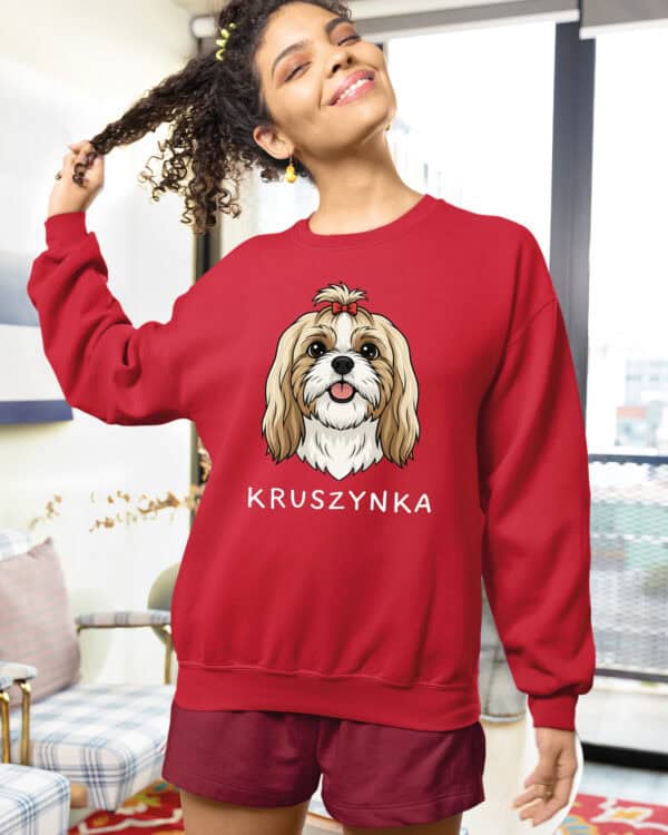 TL SWE SIM 1511 (17) Bluza bez kaptura <br>Shih Tzu Personalizowana Pupil Pies