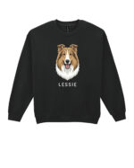 TL SWE SIM 1512 (10) Bluza bez kaptura Collie długowłosy Personalizowana Pupil Pies