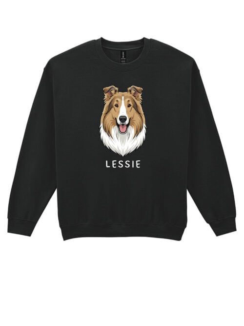 TL SWE SIM 1512 (10) Bluza bez kaptura Collie długowłosy Personalizowana Pupil Pies