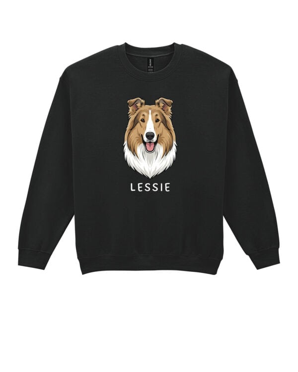 TL SWE SIM 1512 (10) Bluza bez kaptura Collie długowłosy Personalizowana Pupil Pies