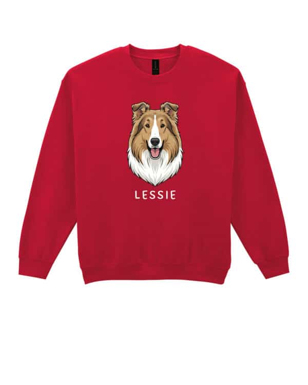 TL SWE SIM 1512 (16) Bluza bez kaptura <br>Collie długowłosy Personalizowana Pupil Pies