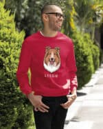 TL SWE SIM 1512 (18) Bluza bez kaptura <br>Collie długowłosy Personalizowana Pupil Pies