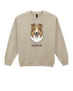 TL SWE SIM 1512 (7) Bluza bez kaptura <br>Collie długowłosy Personalizowana Pupil Pies