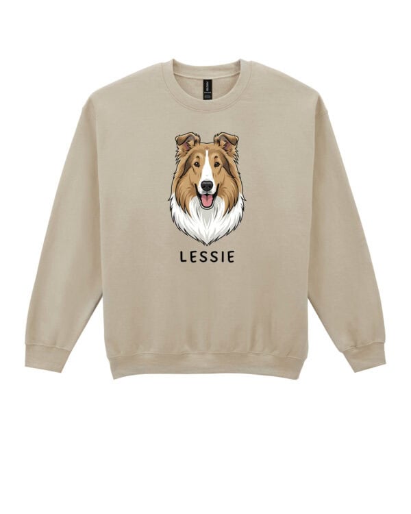 TL SWE SIM 1512 (7) Bluza bez kaptura <br>Collie długowłosy Personalizowana Pupil Pies