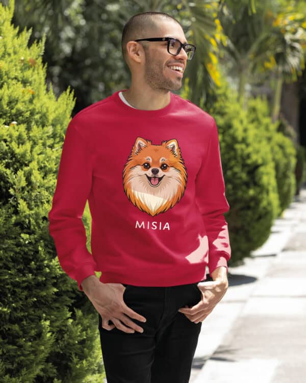 TL SWE SIM 1514 (18) Bluza bez kaptura <br>Szpic miniaturowy Personalizowana Pupil Pies