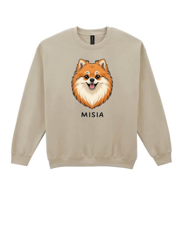 TL SWE SIM 1514 (7) Bluza bez kaptura <br>Szpic miniaturowy Personalizowana Pupil Pies