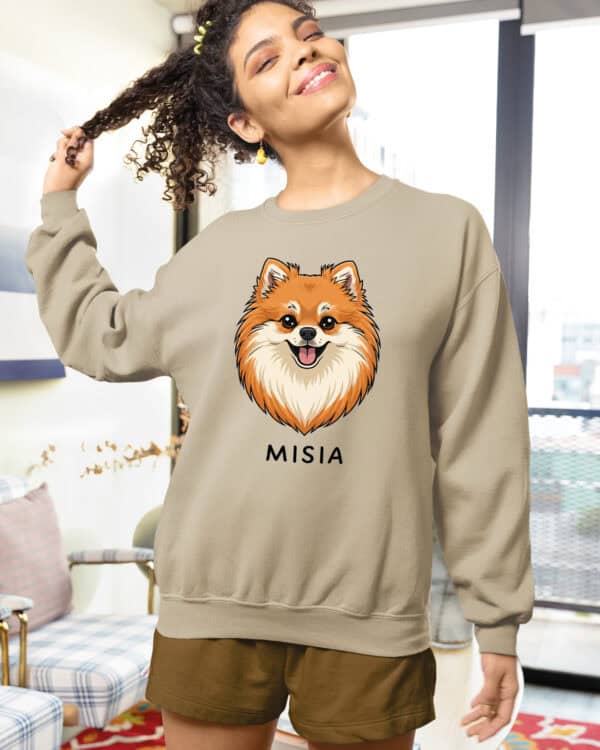 TL SWE SIM 1514 (8) Bluza bez kaptura <br>Szpic miniaturowy Personalizowana Pupil Pies