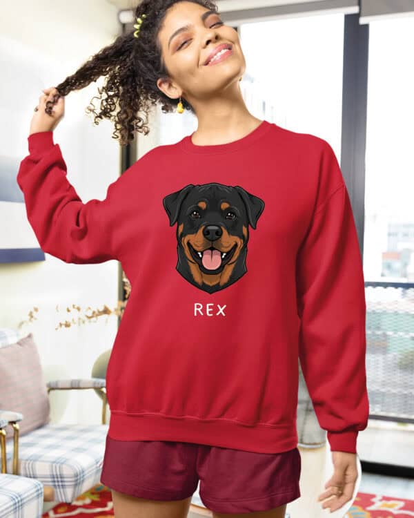 TL SWE SIM 1516 (17) Bluza bez kaptura <br>Rottweiler Personalizowana Pupil Pies