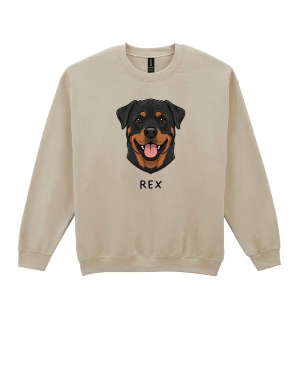 TL SWE SIM 1516 (7) Bluza bez kaptura Rottweiler Personalizowana Pupil Pies