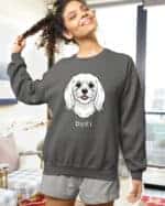 TL SWE SIM 1517 (14) Bluza bez kaptura <br>Maltańczyk Personalizowana Pupil Pies