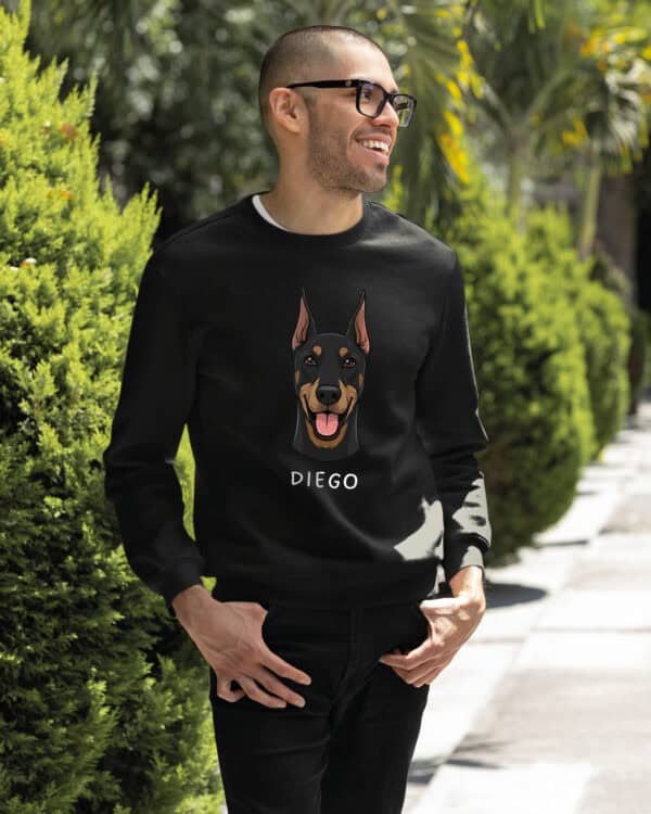 TL SWE SIM 1524 (12) Bluza bez kaptura <br>Doberman Personalizowana Pupil Pies