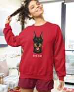 TL SWE SIM 1524 (17) Bluza bez kaptura <br>Doberman Personalizowana Pupil Pies