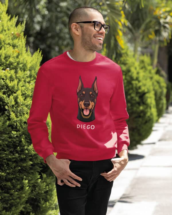 TL SWE SIM 1524 (18) Bluza bez kaptura <br>Doberman Personalizowana Pupil Pies