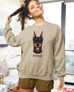 TL SWE SIM 1524 (8) Bluza bez kaptura <br>Doberman Personalizowana Pupil Pies