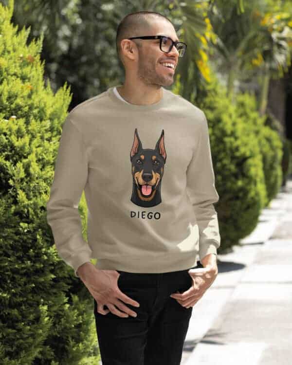 TL SWE SIM 1524 (9) Bluza bez kaptura <br>Doberman Personalizowana Pupil Pies