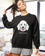 TL SWE SIM 1525 (11) Bluza bez kaptura <br>Pudel Personalizowana Pupil Pies