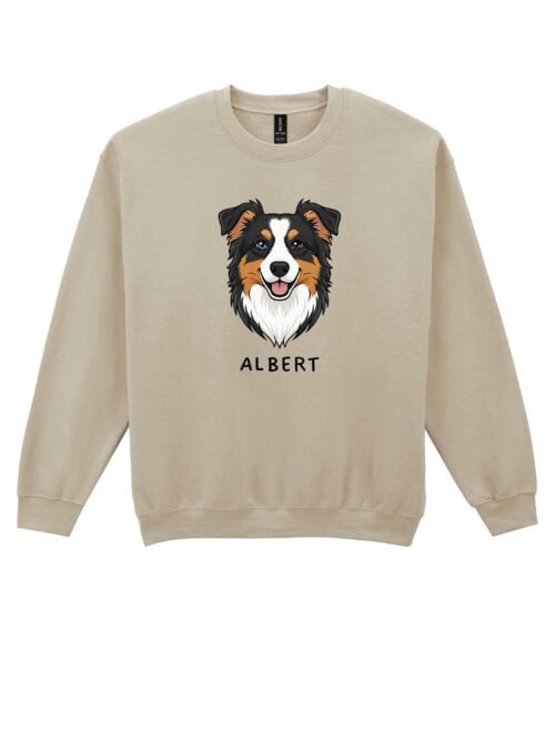 TL SWE SIM 1527 (7) Bluza bez kaptura Owczarek australijski Personalizowana Pupil Pies