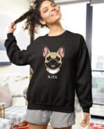 TL SWE SIM 1528 (11) Bluza bez kaptura <br>Buldog francuski Personalizowana Pupil Pies