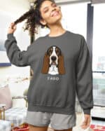 TL SWE SIM 1529 (14) Bluza bez kaptura <br>Basset Personalizowana Pupil Pies