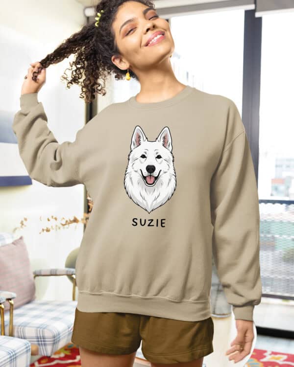 TL SWE SIM 1531 (8) Bluza bez kaptura <br>Owczarek szwajcarski Personalizowana Pupil Pies