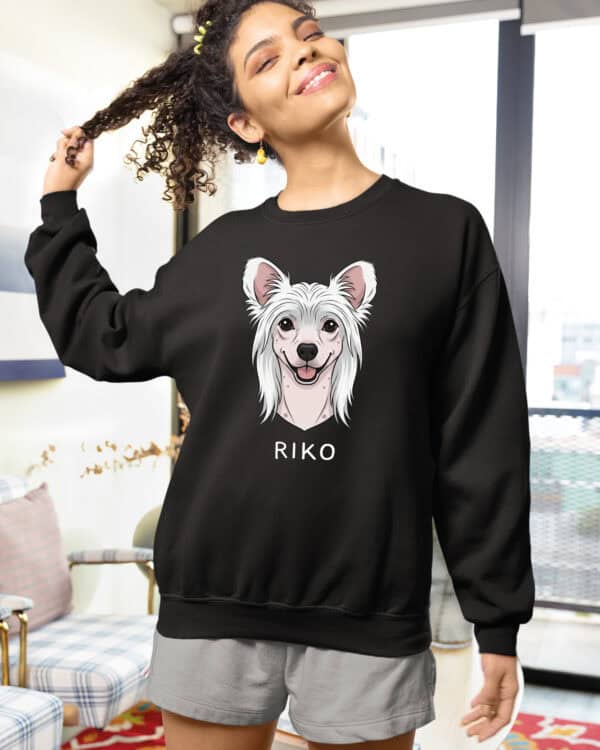 TL SWE SIM 1532 (11) Bluza bez kaptura <br>Grzywacz chiński Personalizowana Pupil Pies