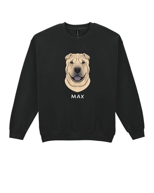 TL SWE SIM 1533 (10) Bluza bez kaptura Shar Pei Personalizowana Pupil Pies