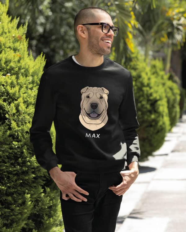 TL SWE SIM 1533 (12) Bluza bez kaptura <br>Shar Pei Personalizowana Pupil Pies