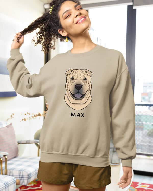 TL SWE SIM 1533 (8) Bluza bez kaptura <br>Shar Pei Personalizowana Pupil Pies