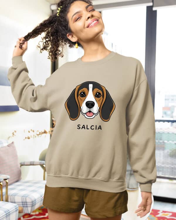 TL SWE SIM 1540 (8) Bluza bez kaptura <br>Beagle Personalizowana Pupil Pies