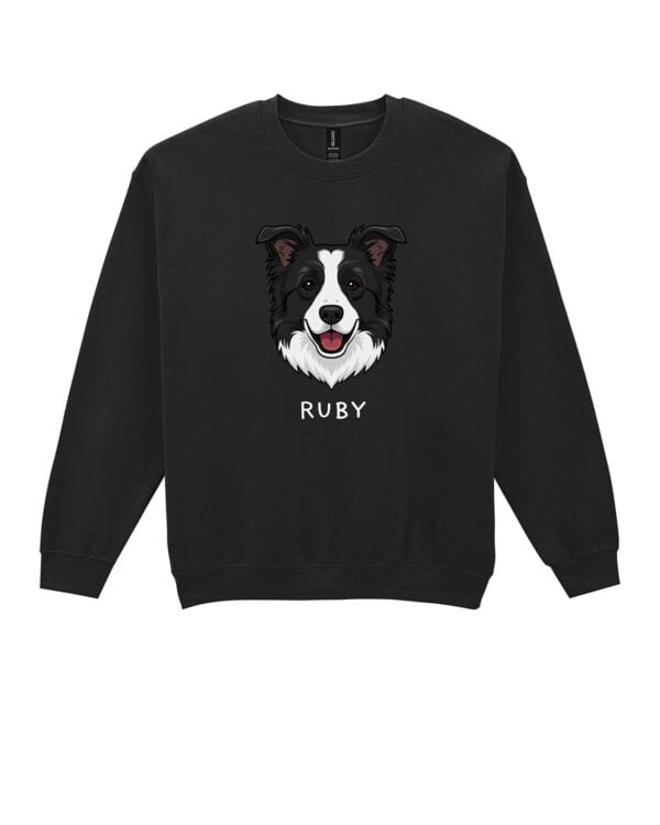 TL SWE SIM 1542 (10) Bluza bez kaptura <br>Border Collie Personalizowana Pupil Pies