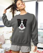 TL SWE SIM 1542 (14) Bluza bez kaptura <br>Border Collie Personalizowana Pupil Pies