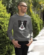 TL SWE SIM 1542 (15) Bluza bez kaptura <br>Border Collie Personalizowana Pupil Pies