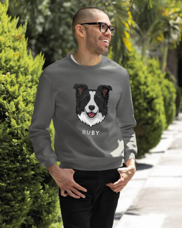 TL SWE SIM 1542 (15) Bluza bez kaptura <br>Border Collie Personalizowana Pupil Pies