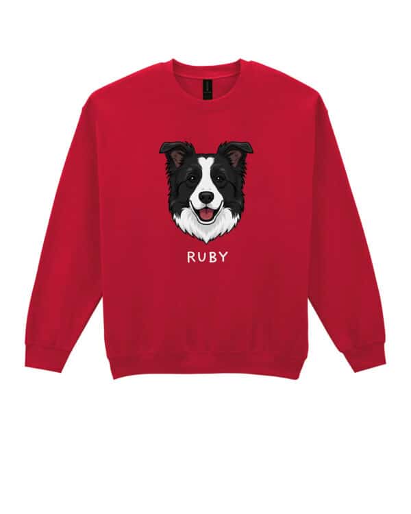 TL SWE SIM 1542 (16) Bluza bez kaptura <br>Border Collie Personalizowana Pupil Pies