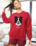 TL SWE SIM 1542 (17) Bluza bez kaptura <br>Border Collie Personalizowana Pupil Pies