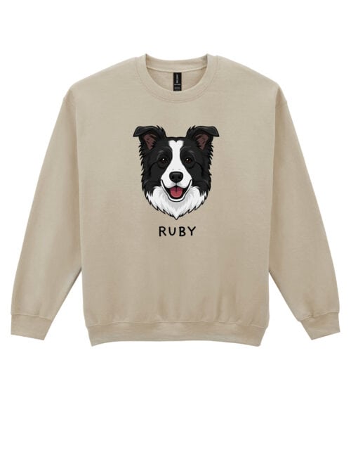 TL SWE SIM 1542 (7) Bluza bez kaptura Border Collie Personalizowana Pupil Pies