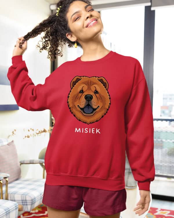 TL SWE SIM 1543 (17) Bluza bez kaptura <br>Chow Chow Personalizowana Pupil Pies