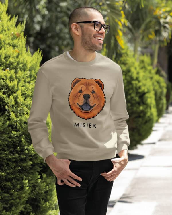 TL SWE SIM 1543 (9) Bluza bez kaptura <br>Chow Chow Personalizowana Pupil Pies