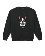 TL SWE SIM 1544 (10) Bluza bez kaptura <br>Boston Terrier Personalizowana Pupil Pies