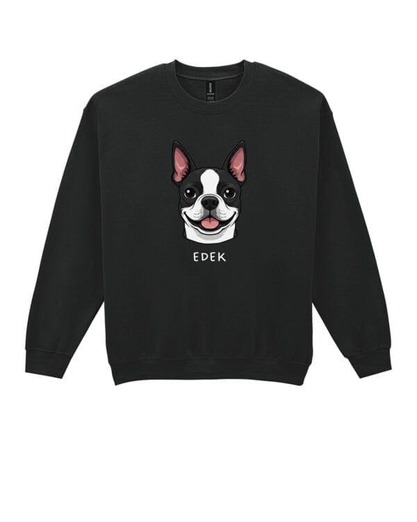 TL SWE SIM 1544 (10) Bluza bez kaptura <br>Boston Terrier Personalizowana Pupil Pies