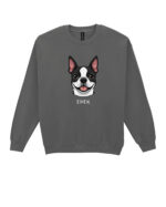 TL SWE SIM 1544 (13) Bluza bez kaptura <br>Boston Terrier Personalizowana Pupil Pies