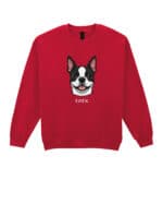 TL SWE SIM 1544 (16) Bluza bez kaptura <br>Boston Terrier Personalizowana Pupil Pies