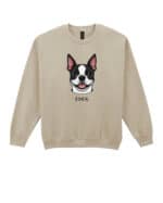 TL SWE SIM 1544 (7) Bluza bez kaptura Boston Terrier Personalizowana Pupil Pies