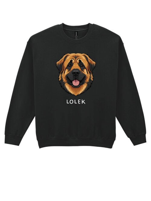 TL SWE SIM 1545 (10) Bluza bez kaptura Leonberger Personalizowana Pupil Pies