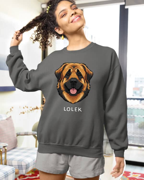 TL SWE SIM 1545 (14) Bluza bez kaptura <br>Leonberger Personalizowana Pupil Pies