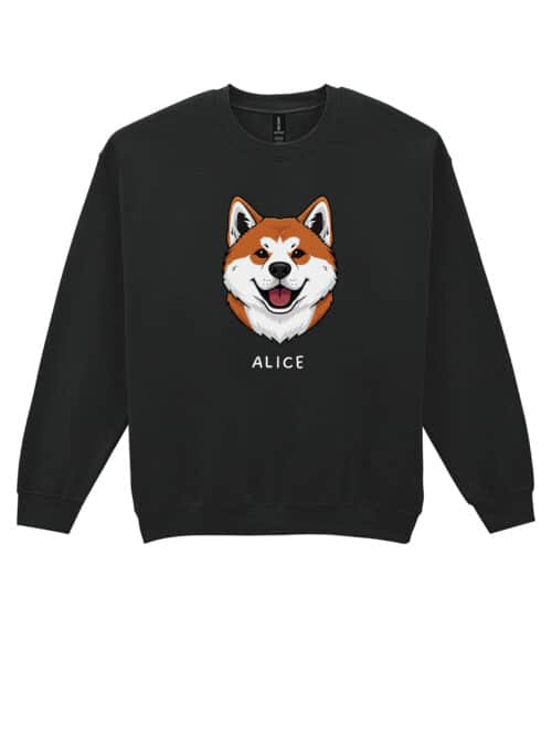 TL SWE SIM 1546 (10) Bluza bez kaptura Akita Inu Personalizowana Pies Pieseł