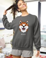 TL SWE SIM 1546 (14) Bluza bez kaptura <br>Akita Inu Personalizowana Pies Pieseł