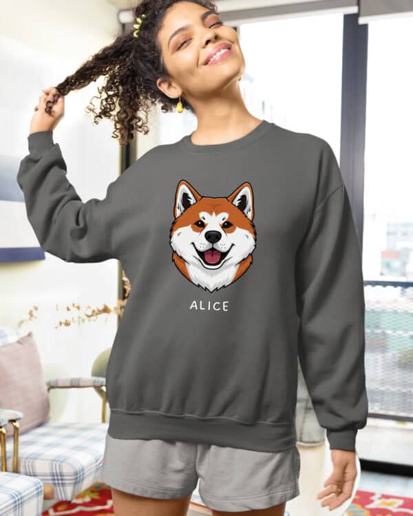 TL SWE SIM 1546 (14) Bluza bez kaptura <br>Akita Inu Personalizowana Pies Pieseł